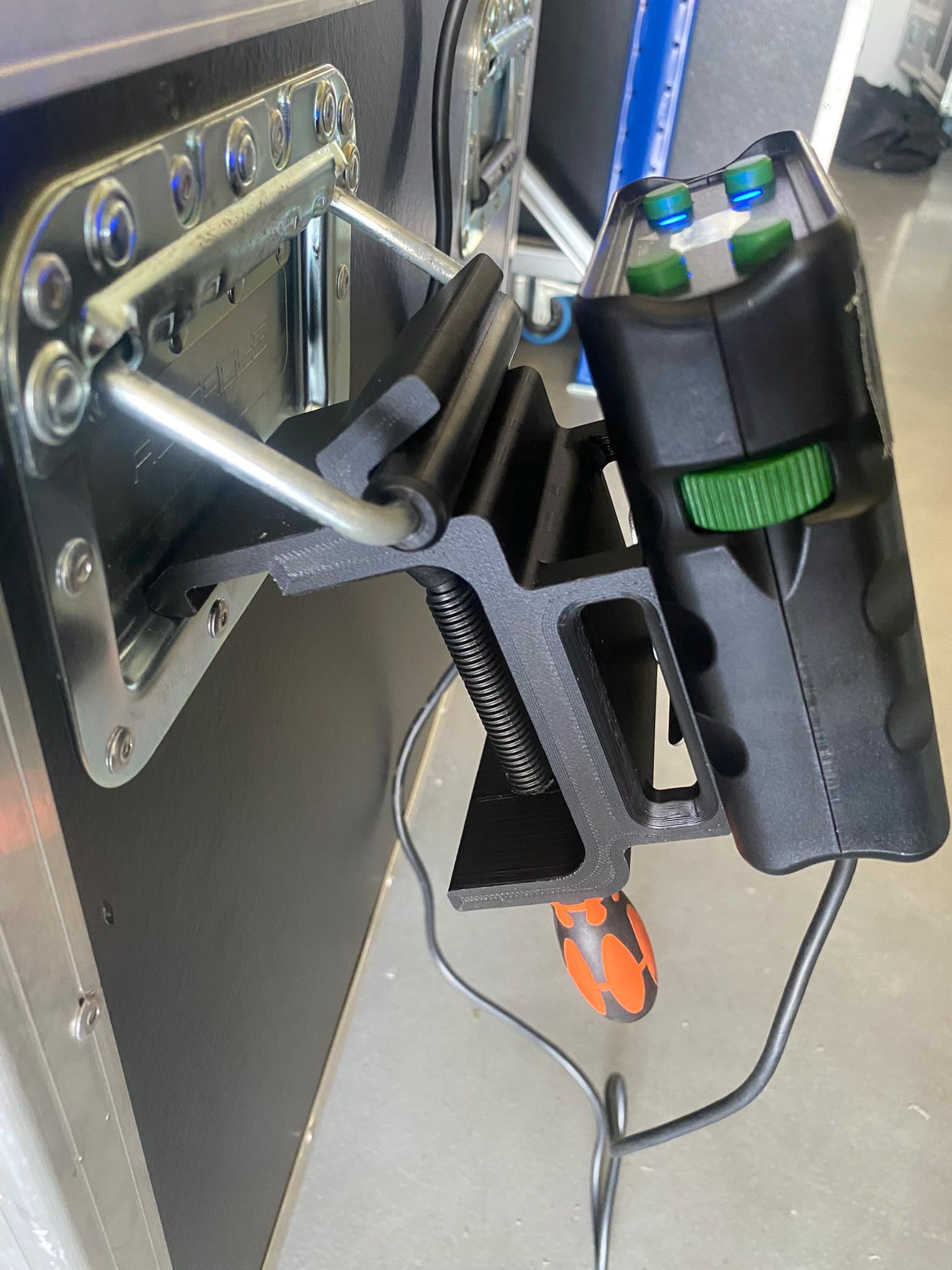 AV Comms Holder and Clamp, for Greengo, Clearcom, Riedel Bolero