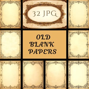 Old blank paper digital paper, vintage paper, vintage background, old paper texture, digital parchment, junk journal pages printable