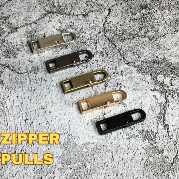 Replacement Zipper Pulls|Snap Hook Attachment|Square End for Zipper Charm|5 Plating Finishes|3 Per Pack