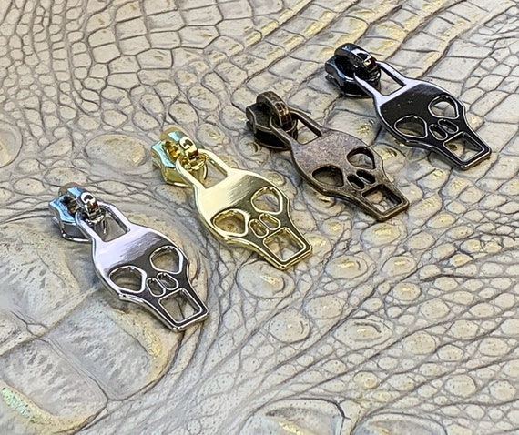 Four #5 Textured Zipper Pulls Gunmetal Four #5 Textured Zipper Pulls Gunmetal