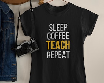 Unisex T-Shirt "Teach Repeat" Teacher Gift Thank You Teacher Gift Teacher Shirt Gift Colleague Funny T-Shirt Graduation Gift