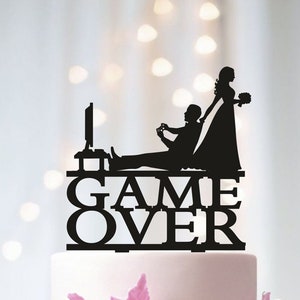Game Over Wedding Cake Topper, Gamer Wedding Cake Topper, Video Game Cake topper Wedding, Funny Cake Topper, Gaming Cake Topper For Wedding