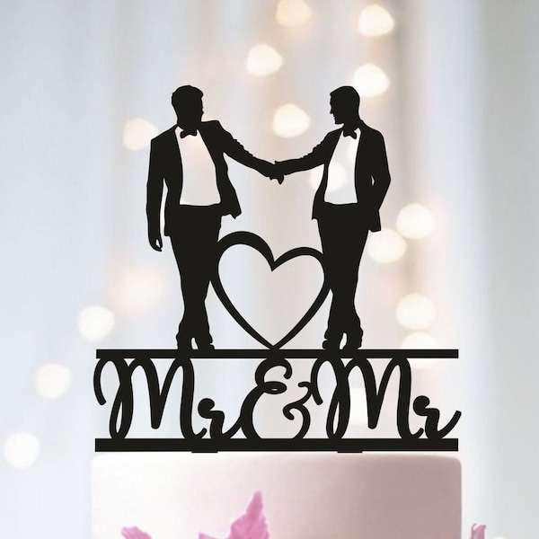 Gay wedding cake topper, Mr e Mr wedding cake topper, Same Sex Cake Topper Gay Cake Topper, omosessuale Wedding Cake Topper, matrimonio gay