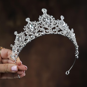Silver Crystal Wedding Tiara: Oriental Bridal Crown