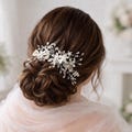 Handmade Silver Floral Bridal Hair Comb: Vintage Wedding Hairpiece