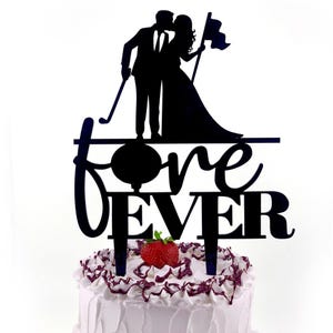 Fore Ever Cake Topper, Wedding cake topper, Personalized cake topper for wedding, Gold Cake Topper, Mr and Mrs Rustic Wedding Cake Topper T8