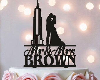 Adorno para tarta de boda de Nueva York: Empire State Building, Estatua de la Libertad