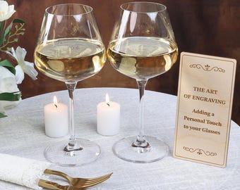 Engraved Wedding Champagne Flutes, Custom Toasting Glasses, Bride and Groom Keepsake 560 ml G8455