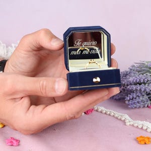 Velvet Ring Box: Monogrammed Wedding Ring Bearer image 6