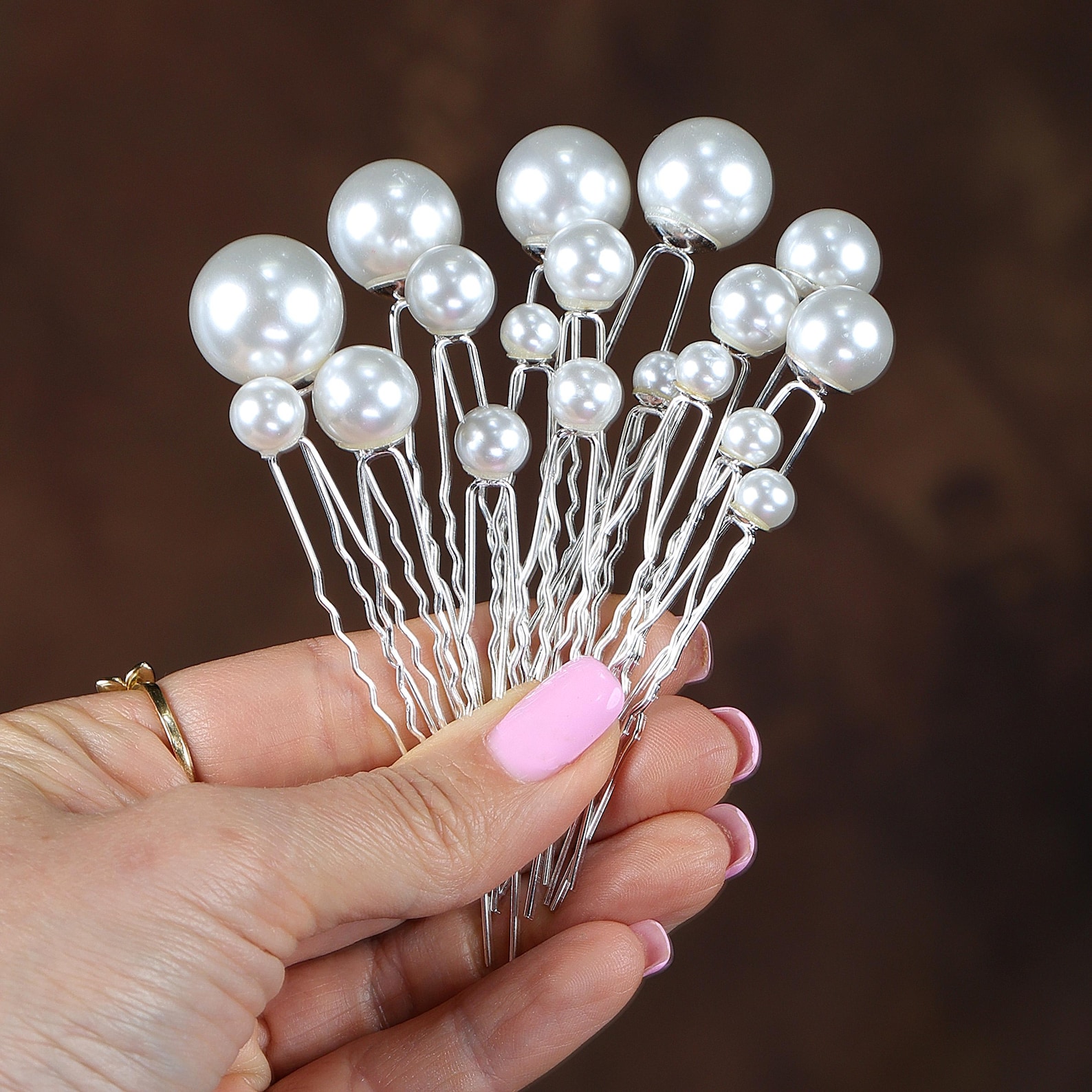 Set of 18 Pearl Bridal Hair Pins Silver Wedding Hair Accessory Etsy — free download