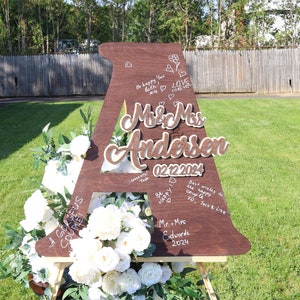 Wedding Alternative Guest Book, Letter Guest Book, Personalized Letter for Wedding, Rustic Wedding GuestBook, Names Sign Letter A Guest Book