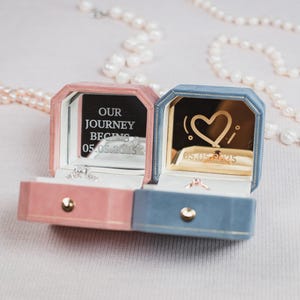Velvet Ring Box: Monogrammed Wedding Ring Bearer image 2