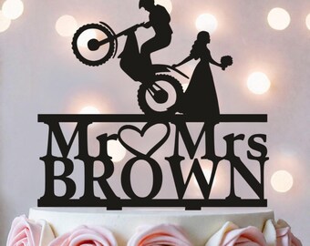Dirt Bike Wedding Cake Topper: Funny Biker Groom Cake Decoration