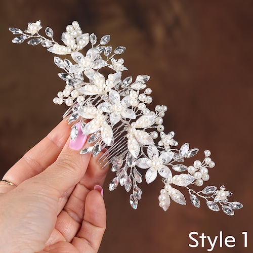 Brauthaarkamm, Kristall-Hochzeitshaarschmuck für die Braut