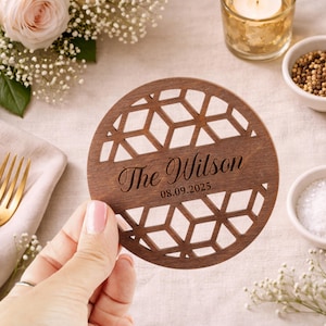 Engraved Wooden Coaster: Custom Logo Drink Coasters, Bulk Order