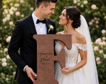 Rustic Wood Letter Wedding Guest Book Alternative: Personalized Decor