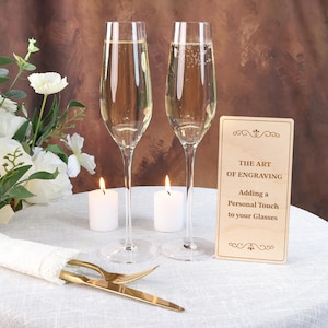 His and Hers Champagne Flutes, Personalized Wedding Glasses, Engraved Toasting Set 235 ml GHJY-1072