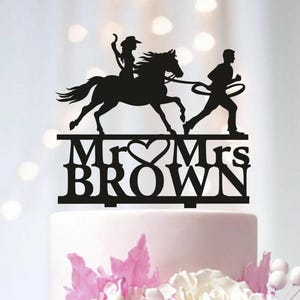 Cowboy cowgirl wedding humorous cake topper, Cowboy and cowgirl wedding cake topper, country wedding western wedding cowboy cake topper T116
