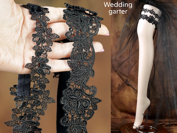 Black Lace Wedding Veil: 63 Inch Gothic Bridal Veil - Etsy