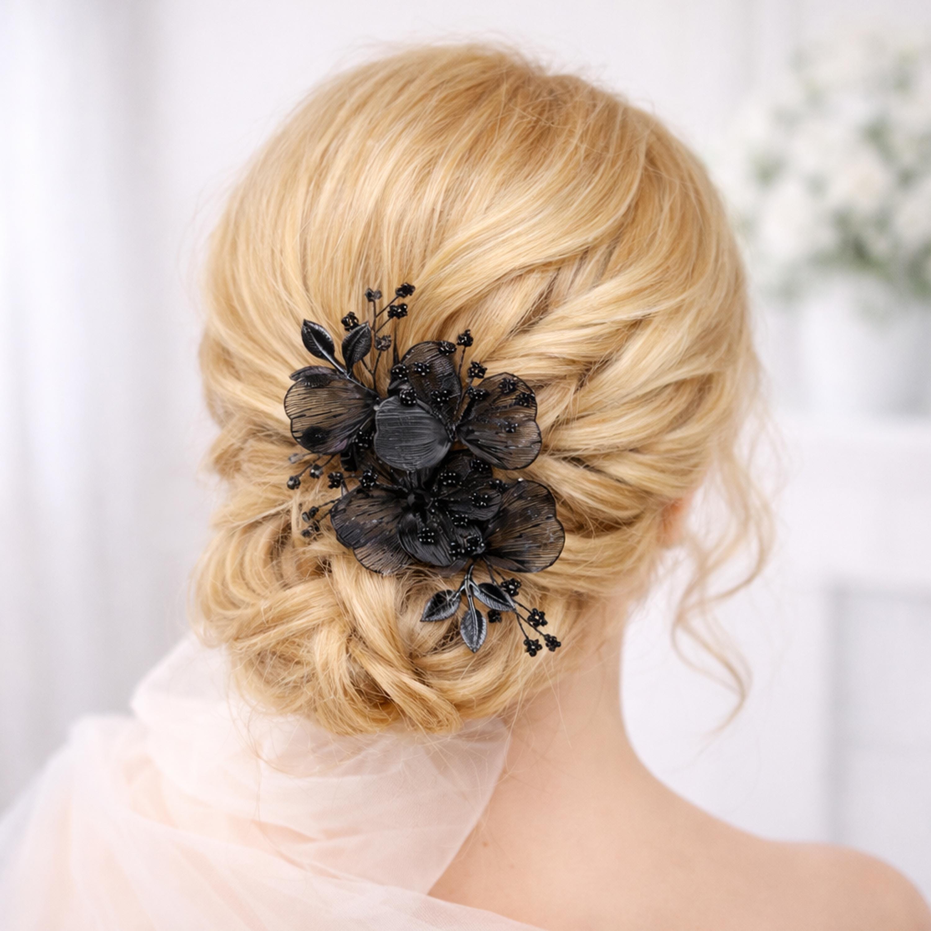 Prom Hair Accessories Black - Etsy
