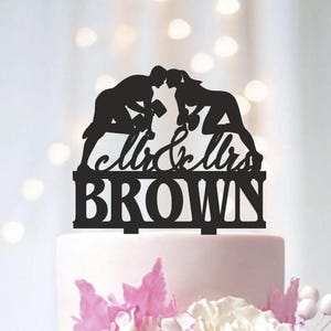 Weightlifting Couple Wedding Cake Topper: Fitness Theme