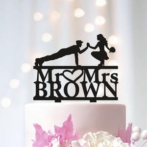 Personalized Military Wedding Cake Topper: Soldier & Bride Silhouette