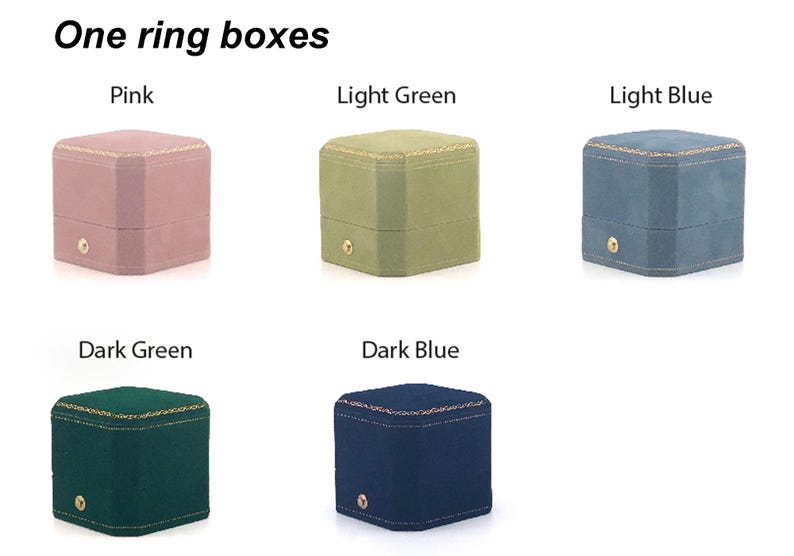 four different colors of a small box