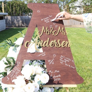 Wedding Alternative Guest Book, Letter Guest Book, Personalized Letter for Wedding, Rustic Wedding GuestBook, Names Sign Letter A Guest Book