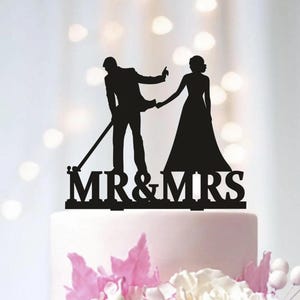 Custom cake topper, Wedding cake topper, Personalized cake topper for wedding, Gold Cake Topper, Mr and Mrs Rustic Wedding Cake Topper T29