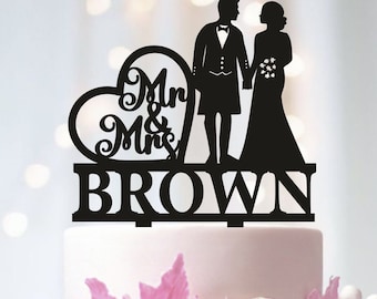 Décoration de gâteau de mariage écossais, décoration de gâteau silhouette kilt, décoration sur le thème écossais, décoration de gâteau de couple, décoration de gâteau Mr et Mme