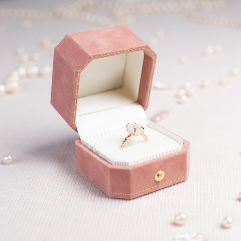 Velvet Ring Box: Monogrammed Wedding Ring Bearer image 1