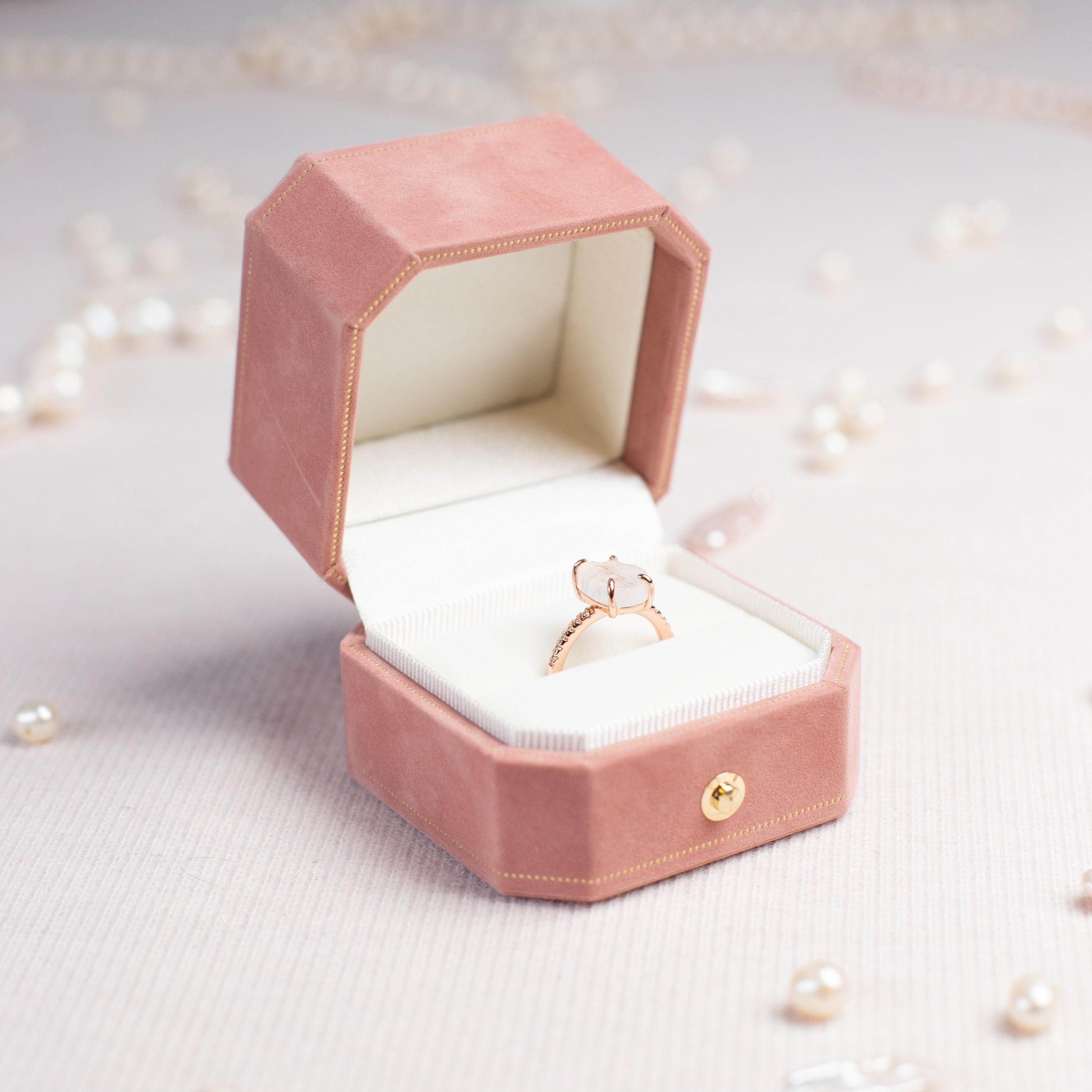 Personalized Velvet Ring Box: Monogrammed Wedding Ring Bearer