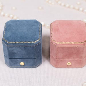 Velvet Ring Box: Monogrammed Wedding Ring Bearer image 3