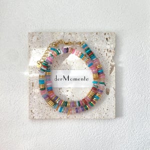 Gargantilla con cuentas de piedras preciosas arcoíris tropicales / Joyería hecha a mano con cuentas de piedras naturales multicolores / Regalo de joyería bohemia