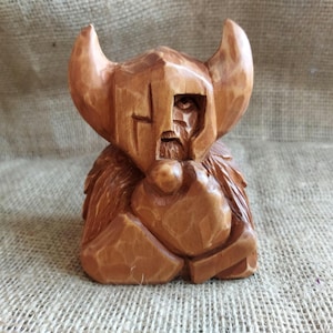 Odin figurine. All Father Odin wooden figurine. Hand carved Nordic God statue