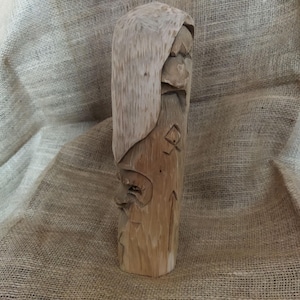 Hand Carved Linden Wood Nordic Gods Statuette: Odin, Thor, Freyr, Baldr (12 inches)