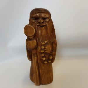Hand Carved Linden Havarunu Statue: Haitian Spirit Figurine