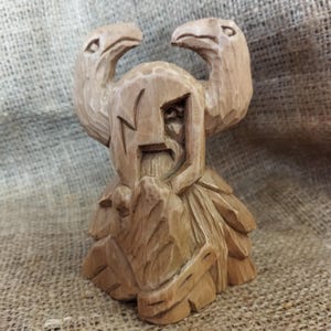 Odin figurine. All Father Odin wooden figurine. Hand carved Nordic God Statue