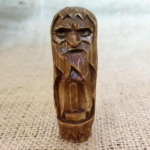 Svarog statue. Svarog - Ancient God of fire and blacksmithing, handmade wooden figurine