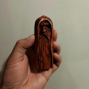 Odin statue. Hand-carved wooden norse god. Viking mythology decor. Votan idol