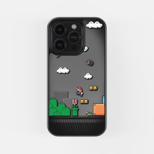 Custodia antiurto SUPER MARIO per modelli iPhone, design resistente e sottile, custodia leggera per gli amanti degli anime, anime nostaliga, custodia anime