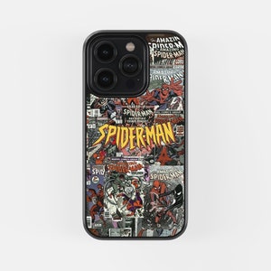 Étui pour téléphone design SPIDERMAN antichoc pour Iphone, étui solide et mince, housse de téléphone légère, étui design anime, étui élégant avec anime
