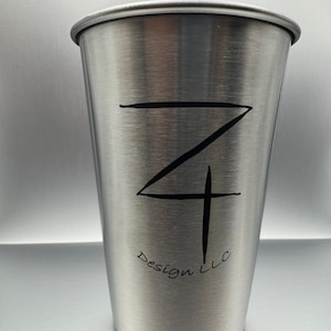 Custom Laser Engraved 16 oz Stainless Steel Cup