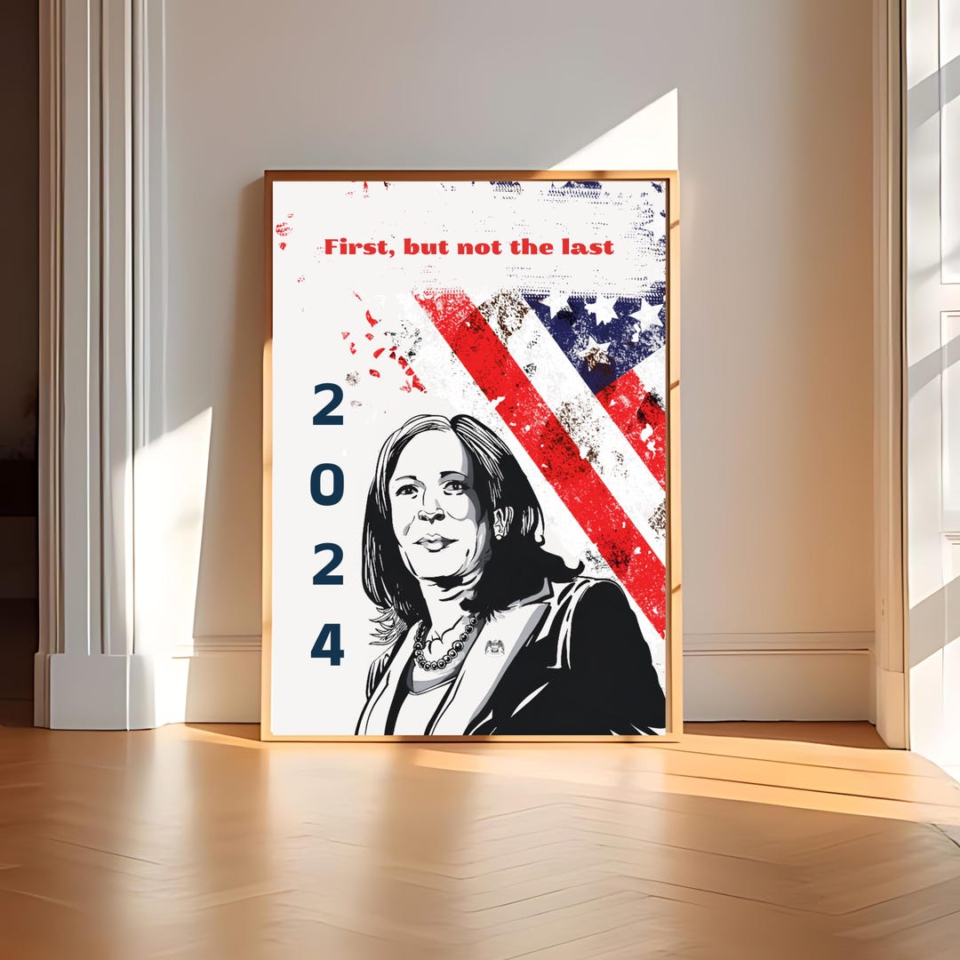 Kamala Harris 2024 Campaign Poster Patriotic Wall Art First Woman ...