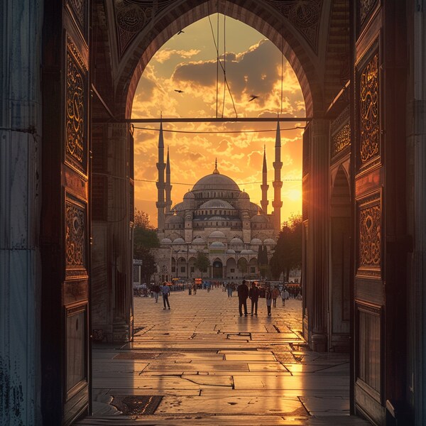 Art mural mosquée, art mural mosquée d'Istanbul, photographie d'art, décoration d'intérieur islamique originale, art mural musulman numérique