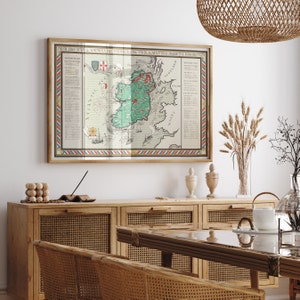Vintage Weltkarte - Irland - Antike Landkarte - Rustikale Landkarte - Nordirland Landkarte