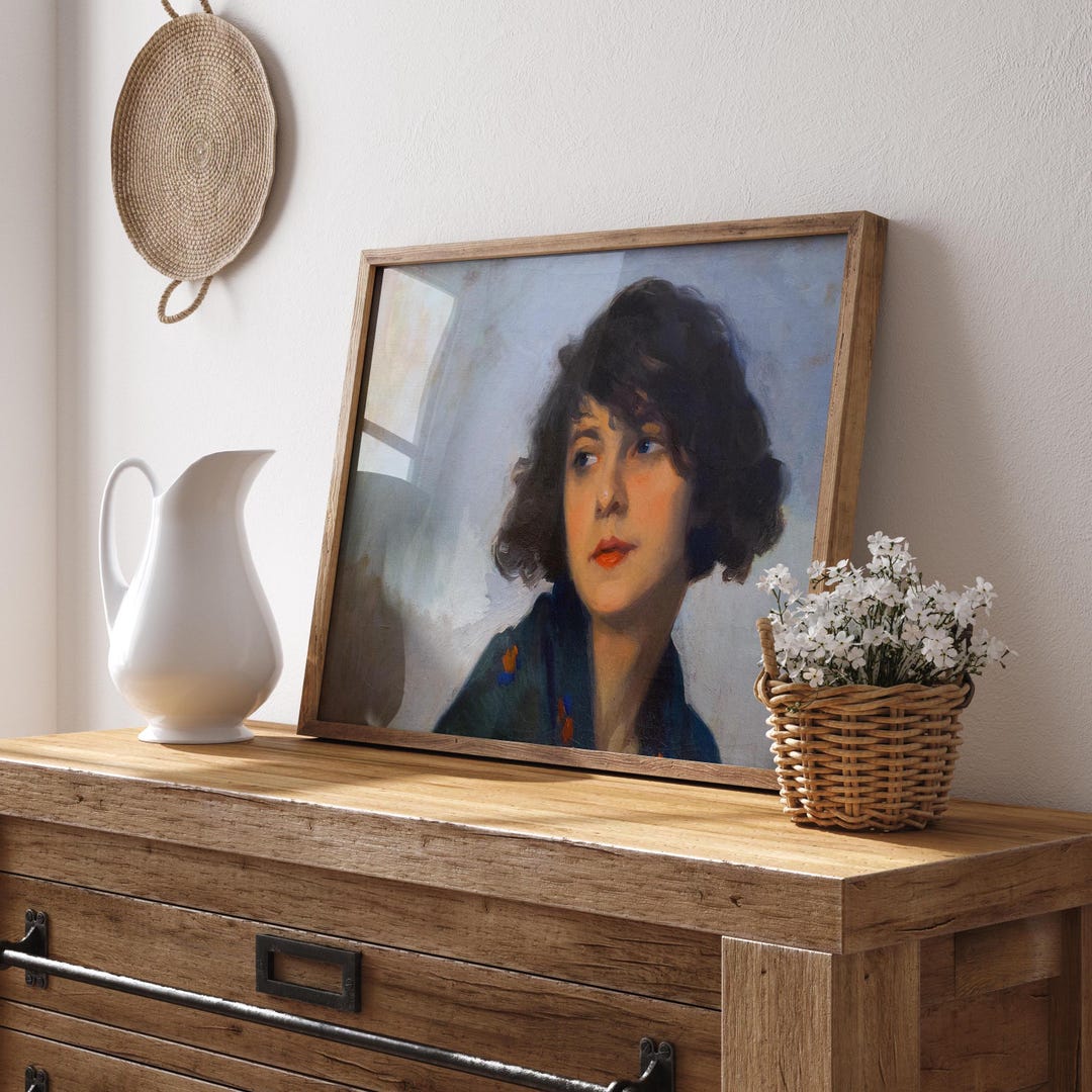 Vintage Portrait Print - Classic Oil Painting Reproduction, Elegant ...