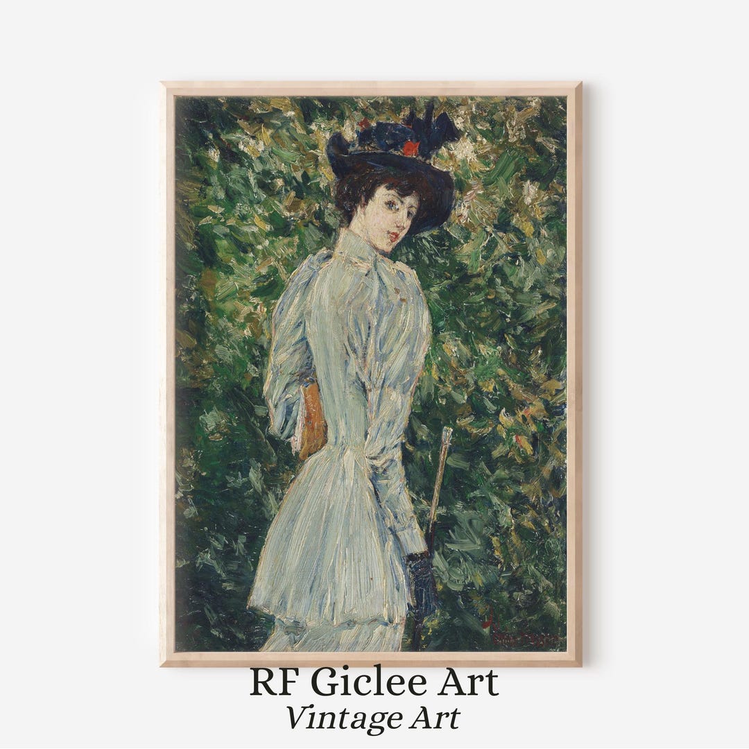 Victorian Lady Portrait Art – Vintage Style Wall Decor – Impressionist ...