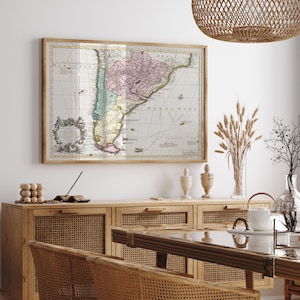 Mapa del mundo antiguo - Mapa de Sudamérica - Póster antiguo - Mapa de Perú - Mapa antiguo antiguo