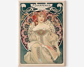 Alphonse Mucha Art Nouveau Poster – Giclee Print Illustration